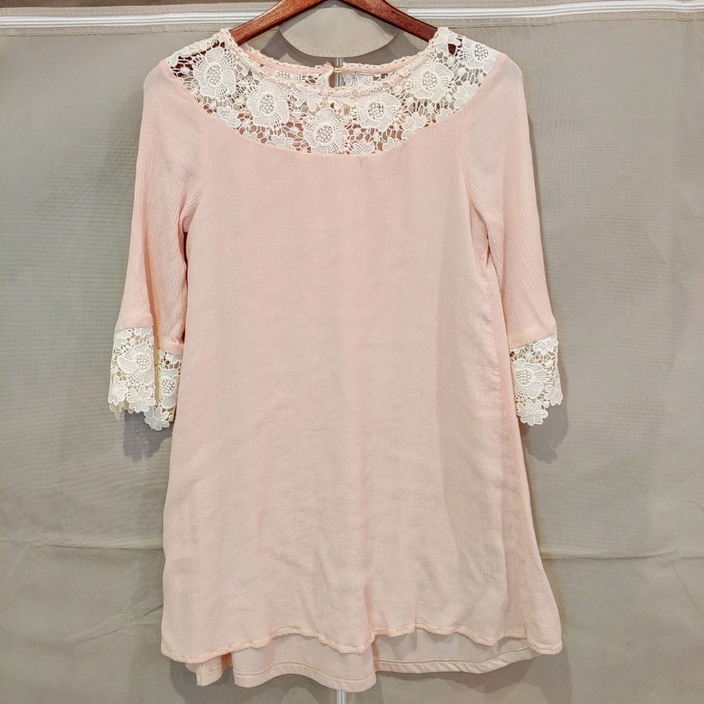 Altar'd State Pink Dress w/Lace Detail